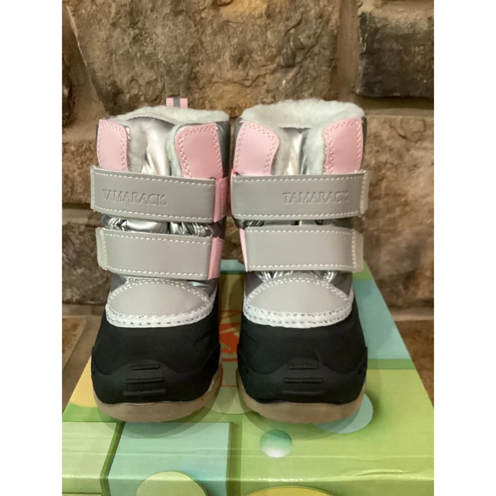 Tamarack Toddler Silver Pink Metallic Insulated Snow Boots Size 9 NEW